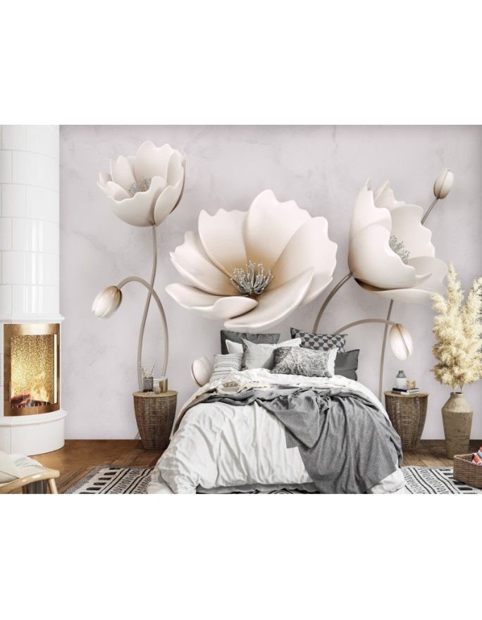 3D wall murals - Abstract flowers 3D | FEEBY