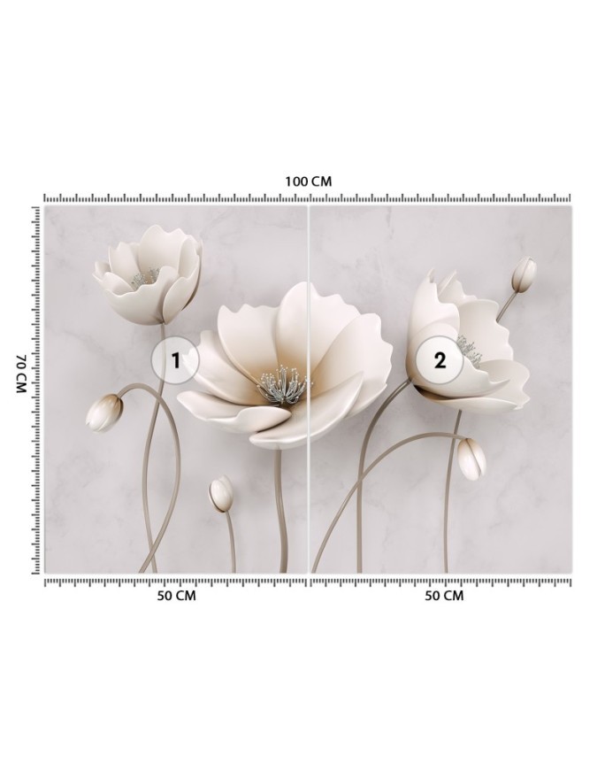3D wall murals - Abstract flowers 3D | FEEBY