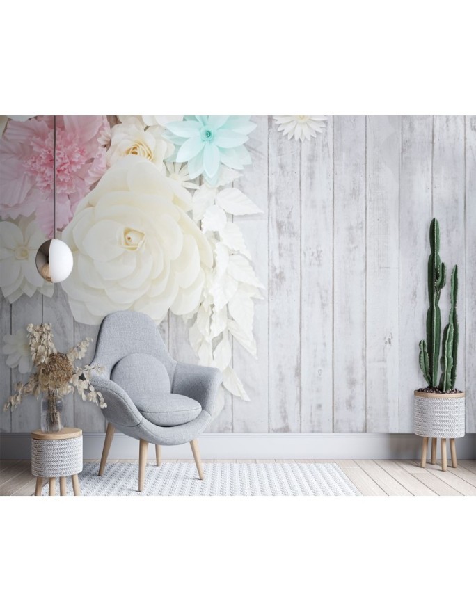 Modern wall murals - Wood and flowers | FEEBY
