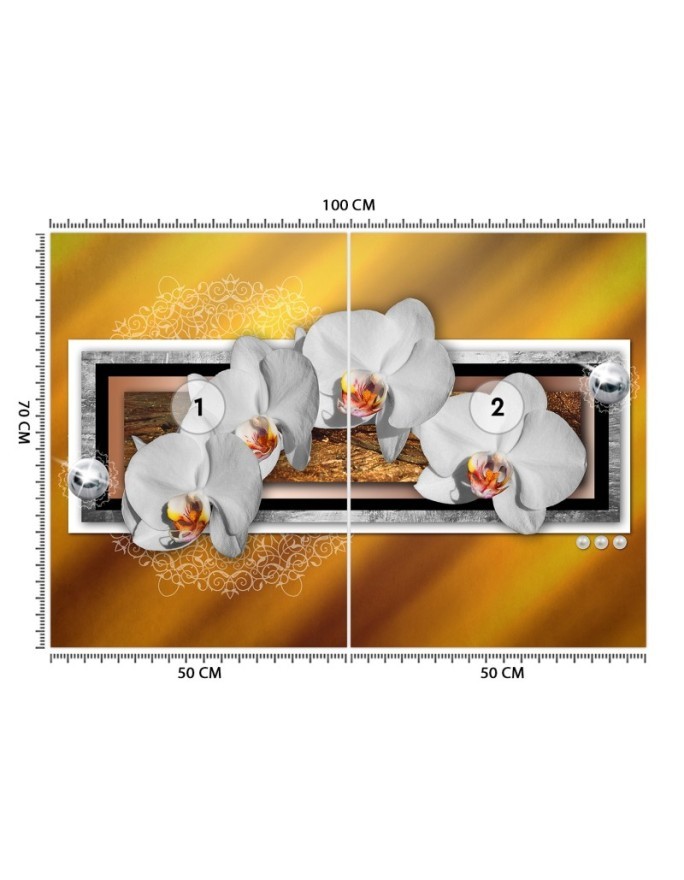 Modern wall murals - Geometry and orchids | FEEBY