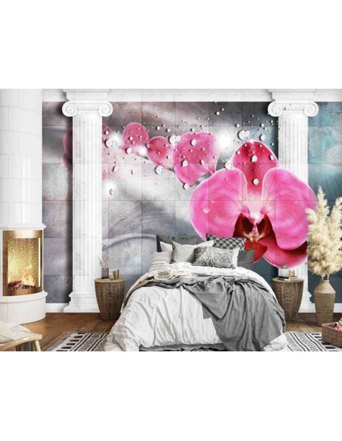 Beautiful wall mural - Pink column orchid flower | FEEBY