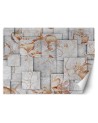 Inspirational wall mural - Flowers on concrete background | FEEBY