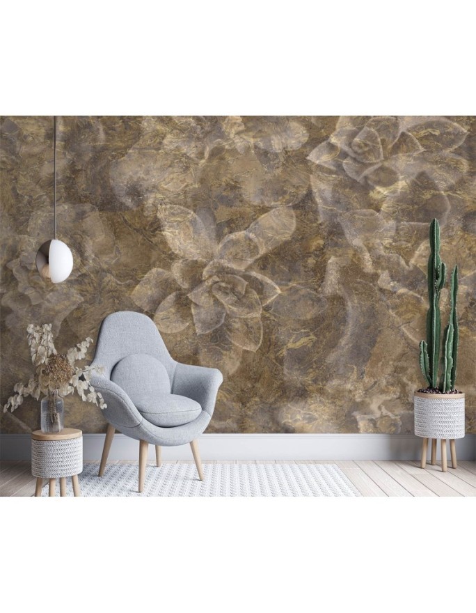 Original wall murals - Flowers in gold | FEEBY