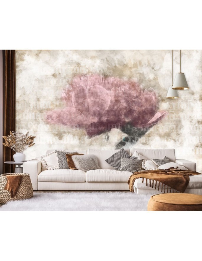 Beautiful wall murals - Abstract flowers in pastels | FEEBY