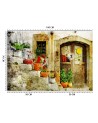 Modern wall murals - Flowers on stairs Tuscany | FEEBY