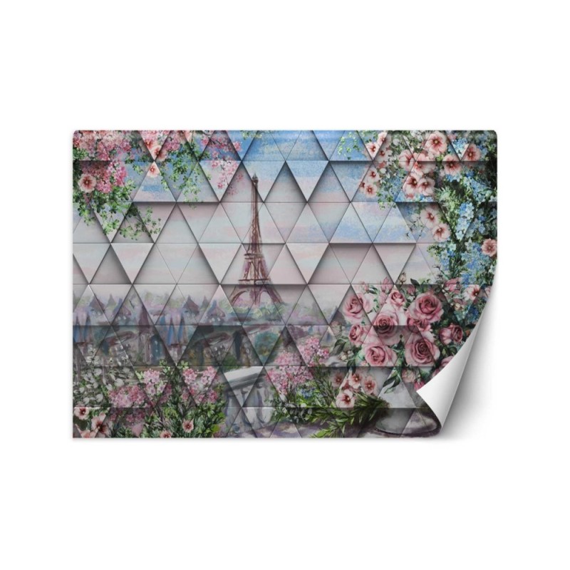 Unique wall murals - Eiffel Tower in spring | FEEBY