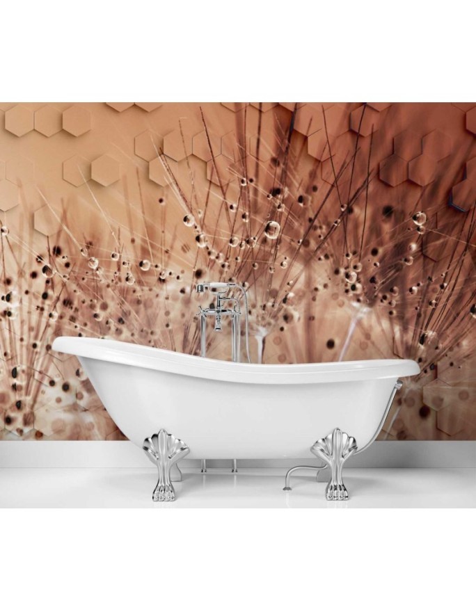 Depth effect wall murals - Blowpipes in dewdrops | FEEBY
