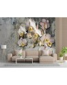 Inspirational wall mural - Orchid flowers against an old wall | FEEBY