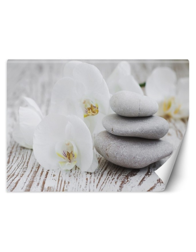 Modern Wallpaper - Flowers zen stones | FEEBY