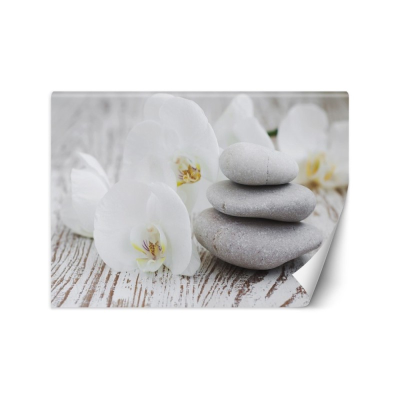 Modern Wallpaper - Flowers zen stones | FEEBY