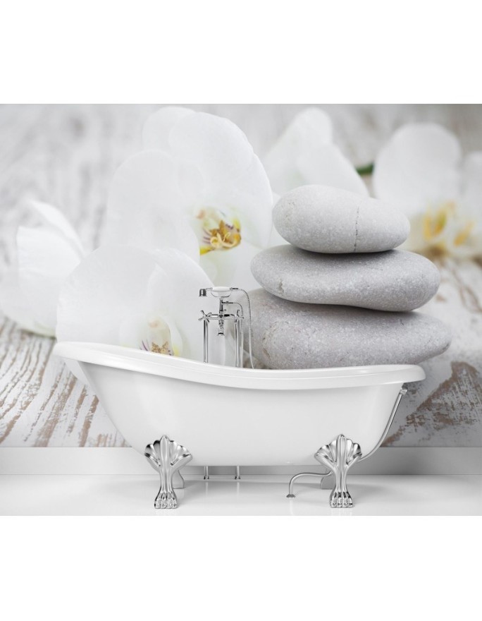 Modern Wallpaper - Flowers zen stones | FEEBY