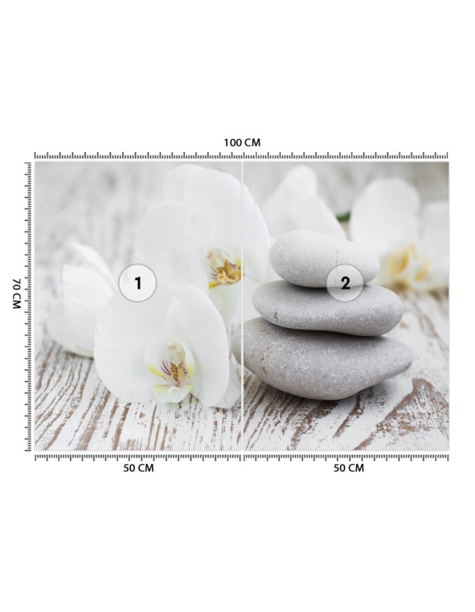 Modern Wallpaper - Flowers zen stones | FEEBY