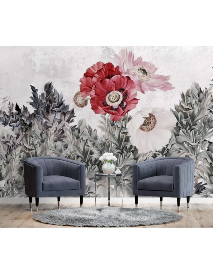 The most fashionable Wallpapers - Painted red poppies | FEEBY