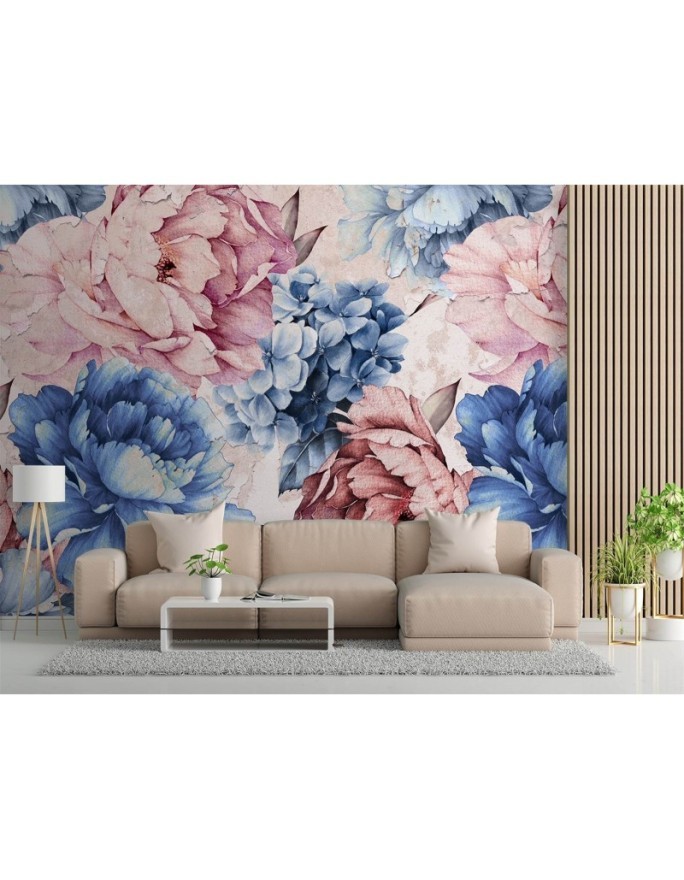 Stylish Wallpapers - Peonies 3D pastel watercolour | FEEBY