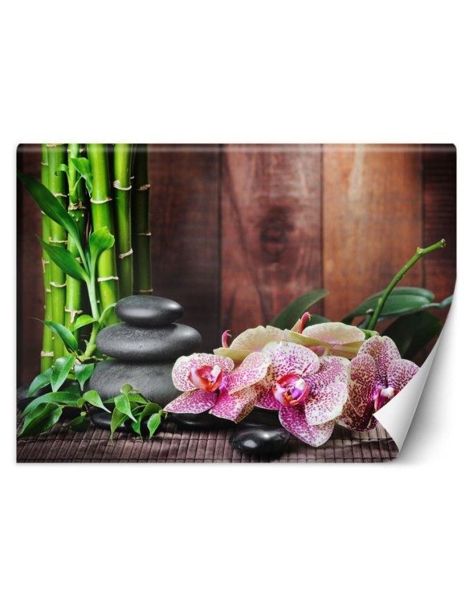 Spa Wallpaper - Orchid bamboo stones | FEEBY