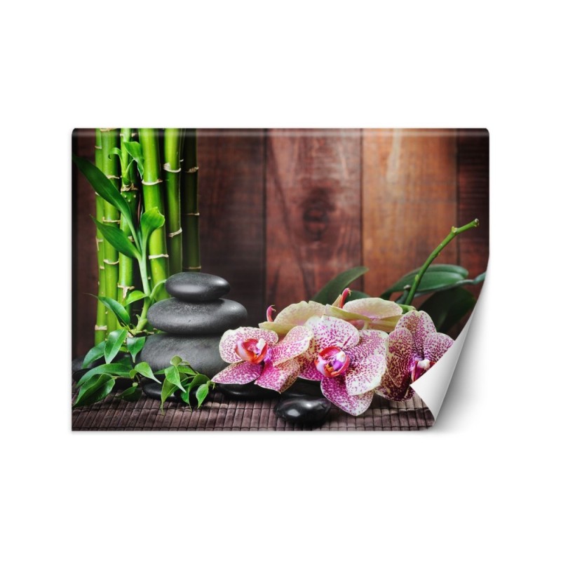 Spa Wallpaper - Orchid bamboo stones | FEEBY