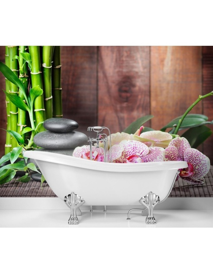 Spa Wallpaper - Orchid bamboo stones | FEEBY