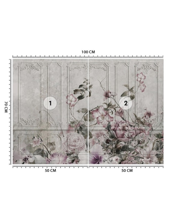 Modern wall murals - Flowers roses fresco vintage | FEEBY