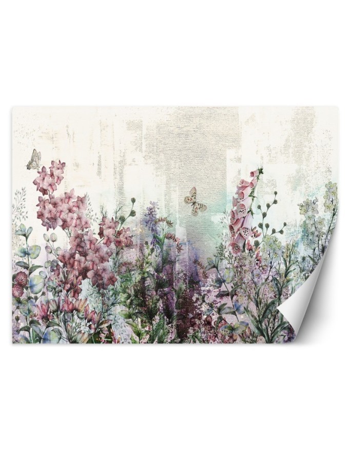 Wall murals - Meadow Flowers Plants Butterflies | FEEBY