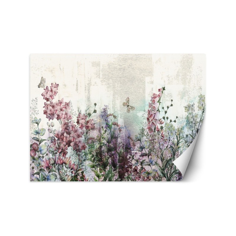 Wall murals - Meadow Flowers Plants Butterflies | FEEBY