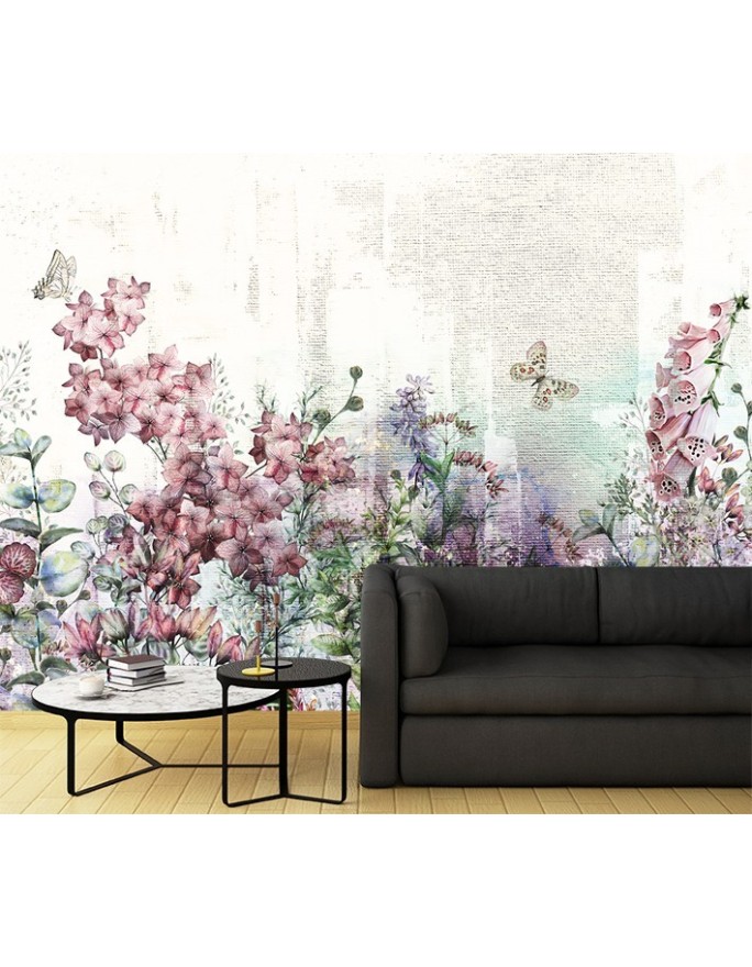 Wall murals - Meadow Flowers Plants Butterflies | FEEBY