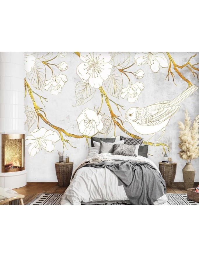 Exclusive wall murals - Bird flowers nature | FEEBY