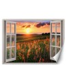 The most fashionable wall murals - Window overlooking a meadow sunset | FEEBY