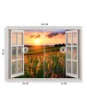 The most fashionable wall murals - Window overlooking a meadow sunset | FEEBY