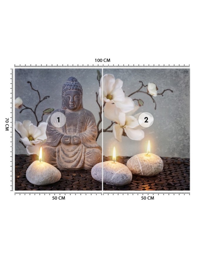 Stylish wall murals - Buddha and candles | FEEBY