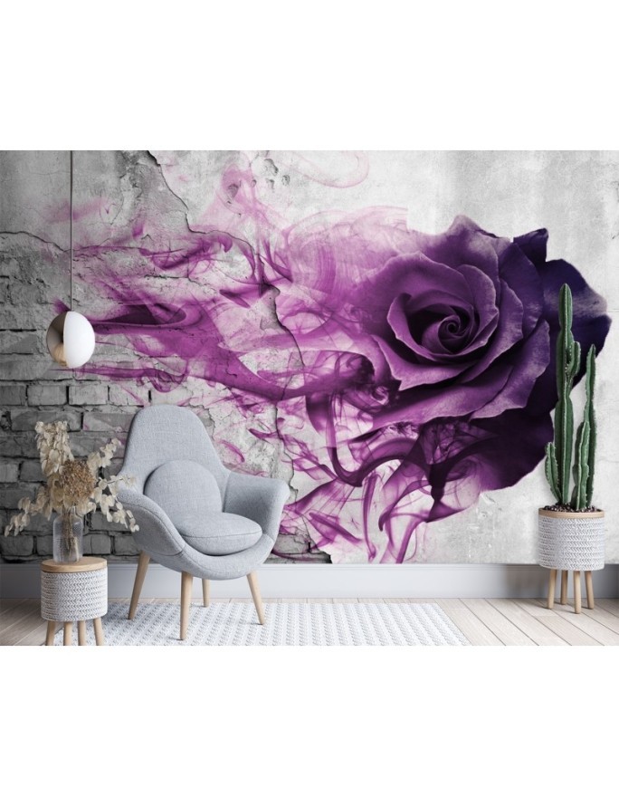 Modern wall mural - Violet rose smoke | FEEBY