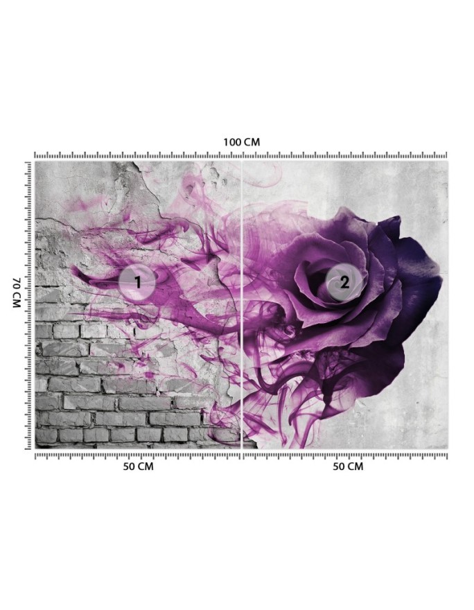 Modern wall mural - Violet rose smoke | FEEBY