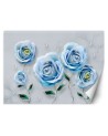 Depth effect wall mural - Blue roses 3D | FEEBY