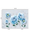 Depth effect wall mural - Blue roses 3D | FEEBY