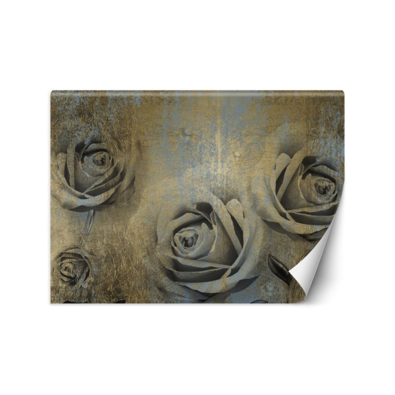 Stylish wall murals - Golden roses flowers | FEEBY