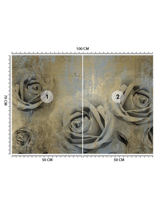 Stylish wall murals - Golden roses flowers | FEEBY