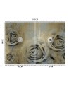 Stylish wall murals - Golden roses flowers | FEEBY