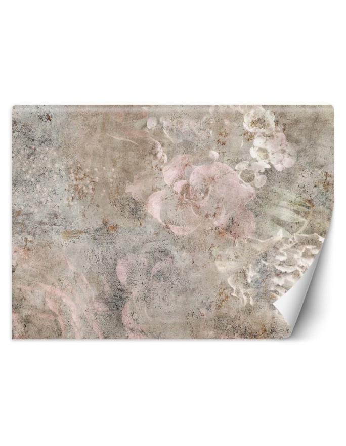 Original wall murals - Concrete boho rose flower | FEEBY