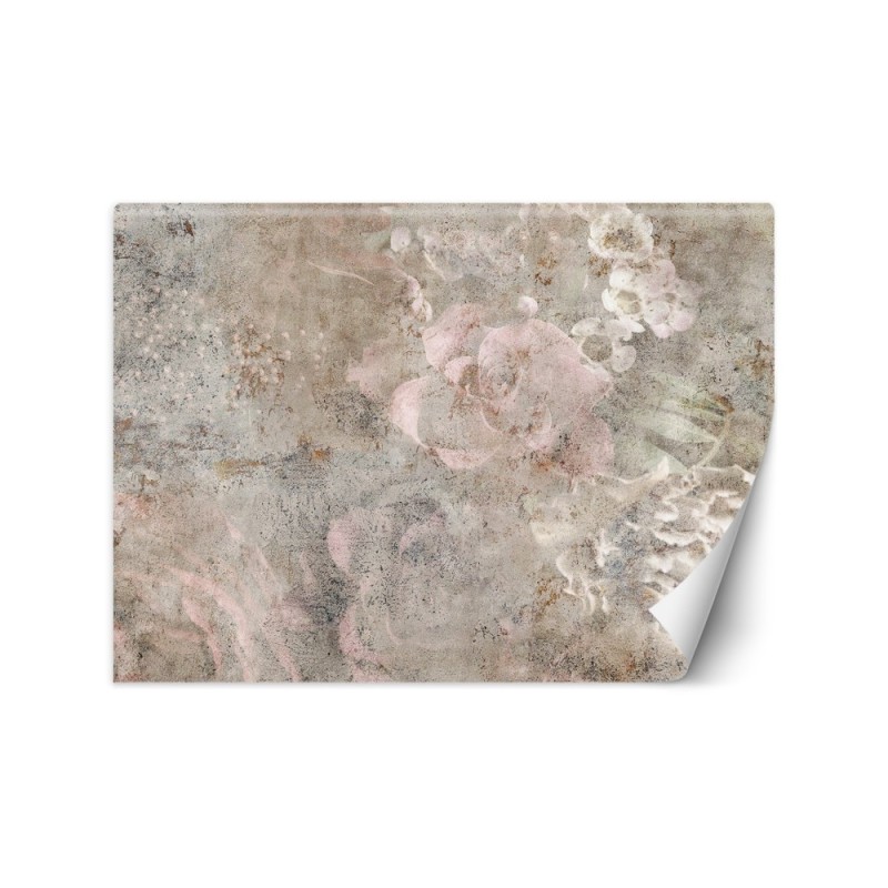 Original wall murals - Concrete boho rose flower | FEEBY