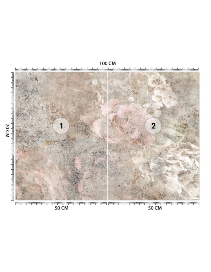 Original wall murals - Concrete boho rose flower | FEEBY