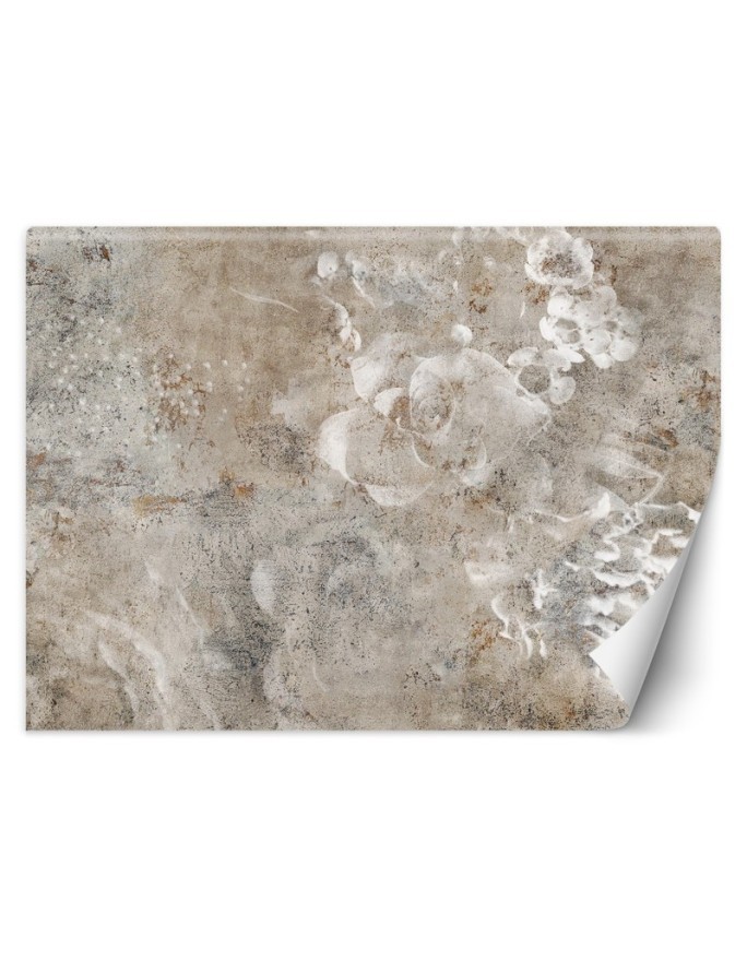Unique wall murals - Concrete rose flower boho | FEEBY