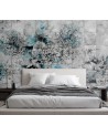 Exclusive wall mural - Watercolour flowers on grey background | FEEBY