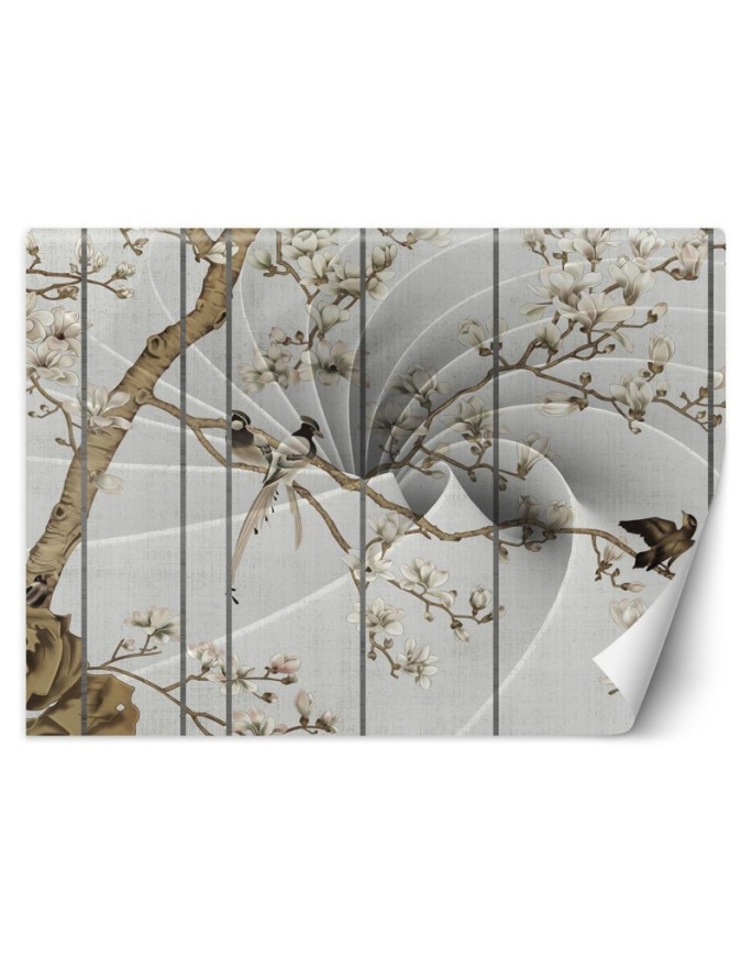 Exclusive wall mural - Birds on a branch 3D | FEEBY