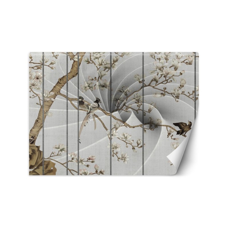 Exclusive wall mural - Birds on a branch 3D | FEEBY