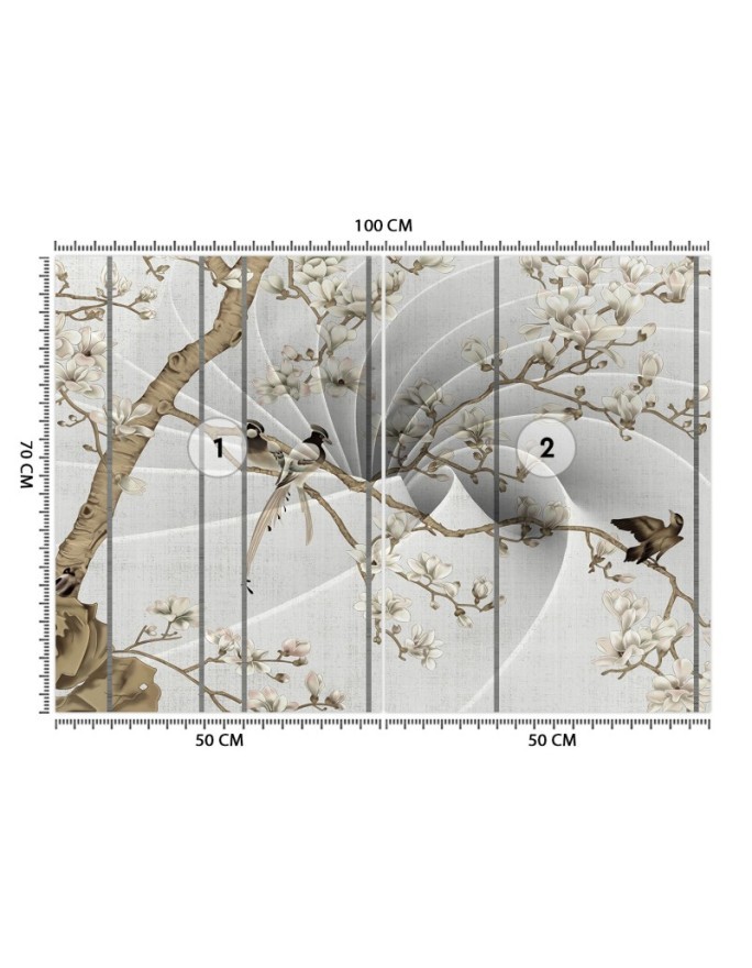 Exclusive wall mural - Birds on a branch 3D | FEEBY