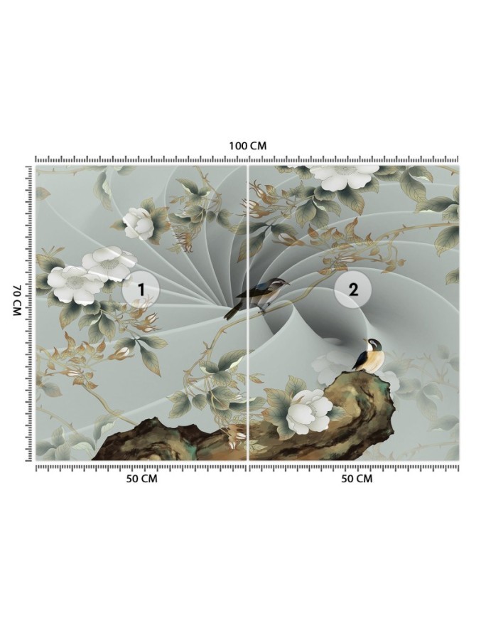 Exclusive wall murals - Bird on a branch 3D | FEEBY