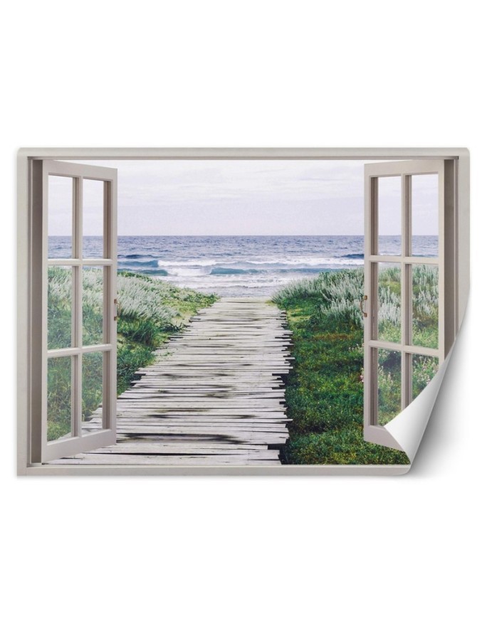 The most fashionable wall murals - Window sea beach pier | FEEBY