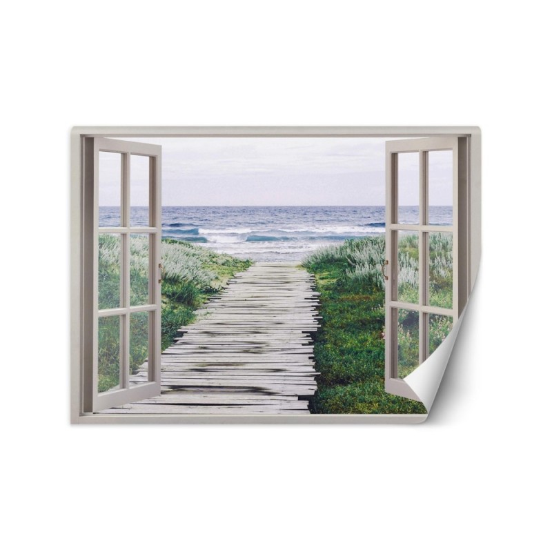 The most fashionable wall murals - Window sea beach pier | FEEBY