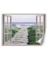The most fashionable wall murals - Window sea beach pier | FEEBY