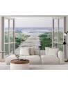 The most fashionable wall murals - Window sea beach pier | FEEBY