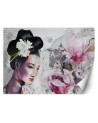 Stylish wall murals - Portrait of a geisha on an old wall | FEEBY